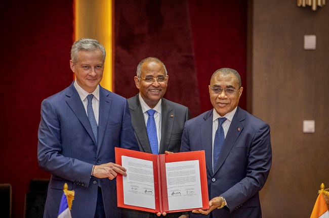 La Côte d’Ivoire et la France  signent une convention de financement
